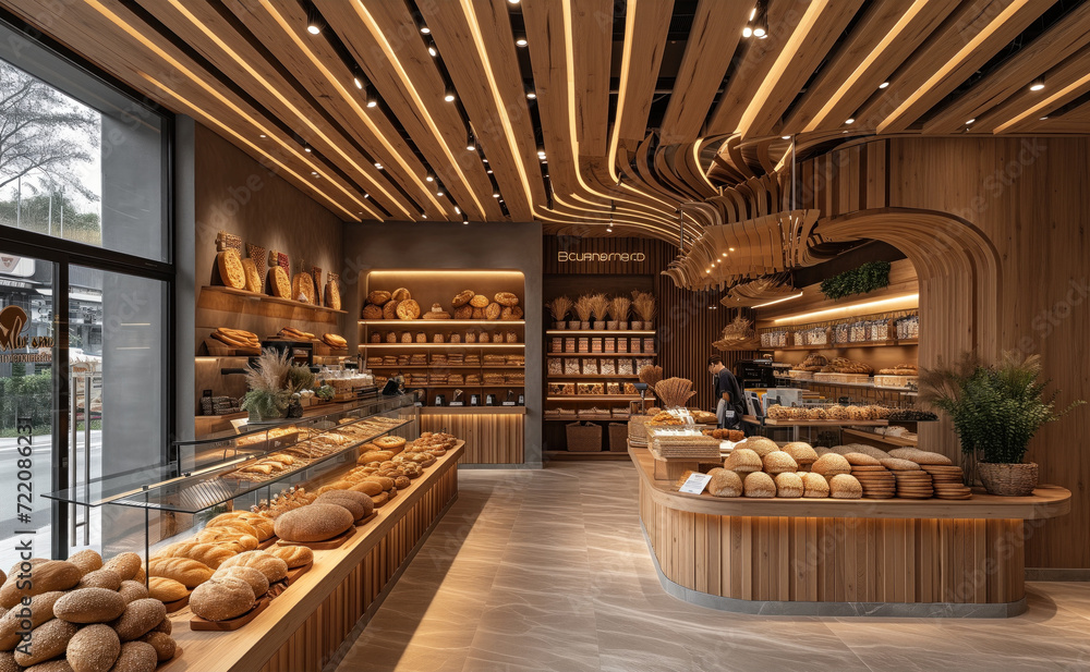 bakery with fresh pastries interior