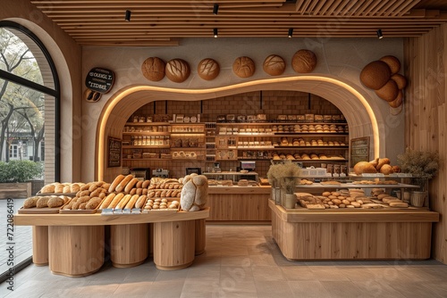 bakery with fresh pastries interior photo