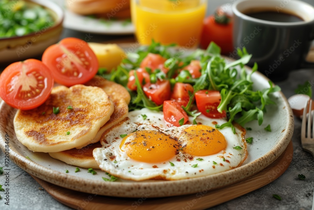breakfast fried eggs in a plate breakfast fried eggs in a plate