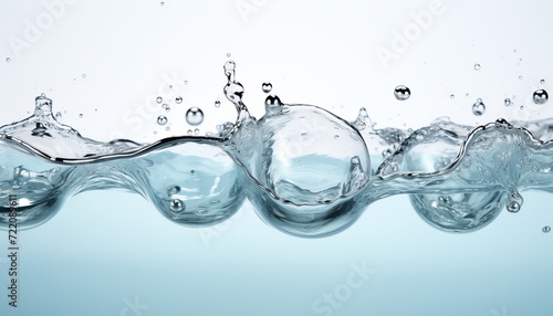 Abstract blue water and wine bubbles background with copy space for banner design