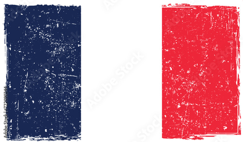  France Country flag on a Texture paper PNG