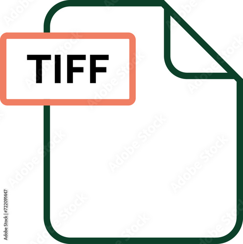 TIFF File format icon rounded shapes outline