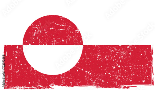 Greenland flag Vintage Style 
