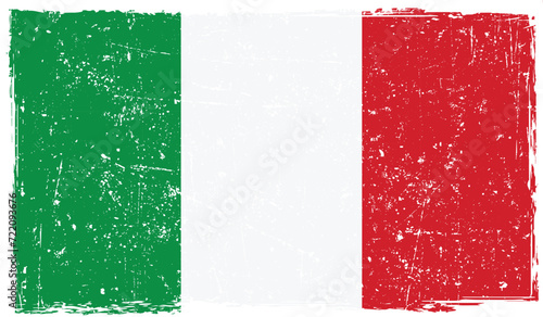 Italy country flag painted on old paper