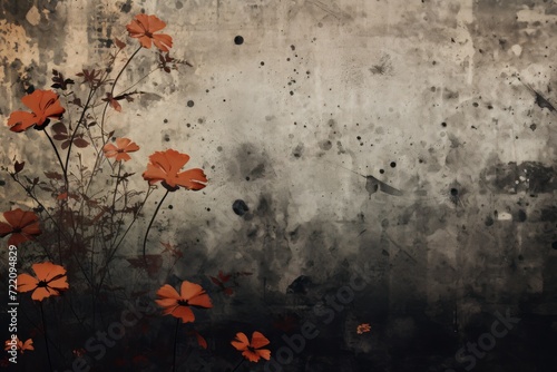 ebony abstract floral background with natural grunge textures