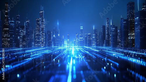 The concept of blue technology and urban landscape big data.