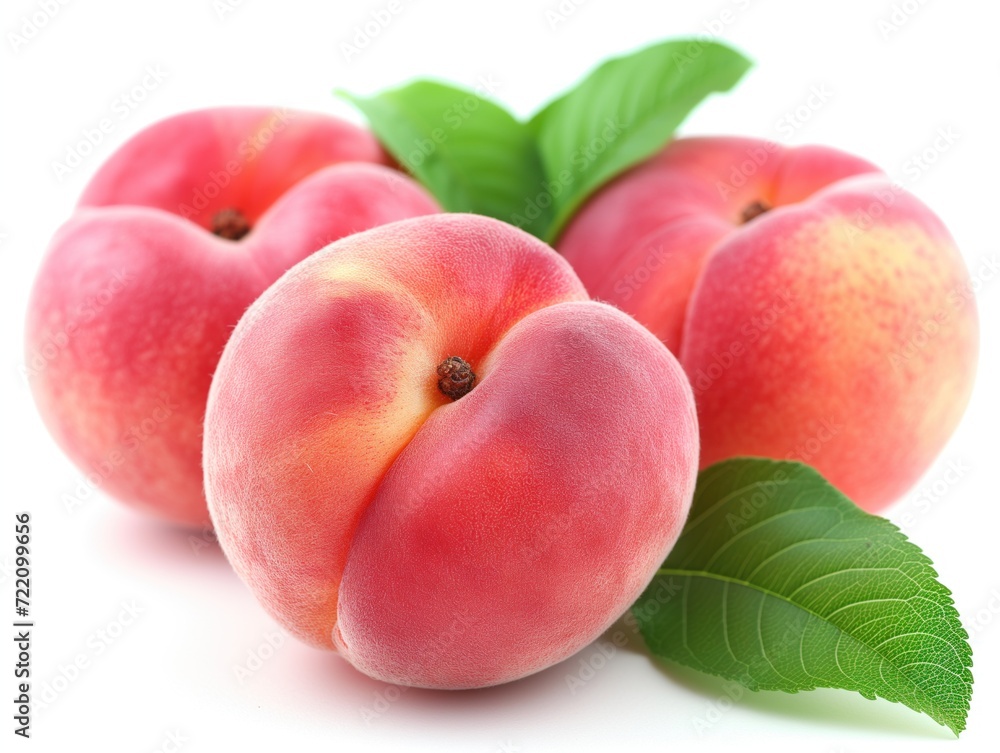 peaches closeup on white background peaches closeup on white background