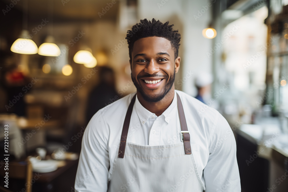 Young African American man in chef uniform Young African American man in chef uniform