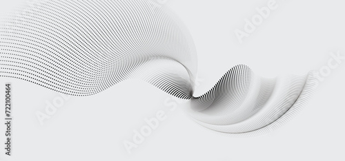 The vector illustration backdrop texture. A flowing dot line halftone pattern background.