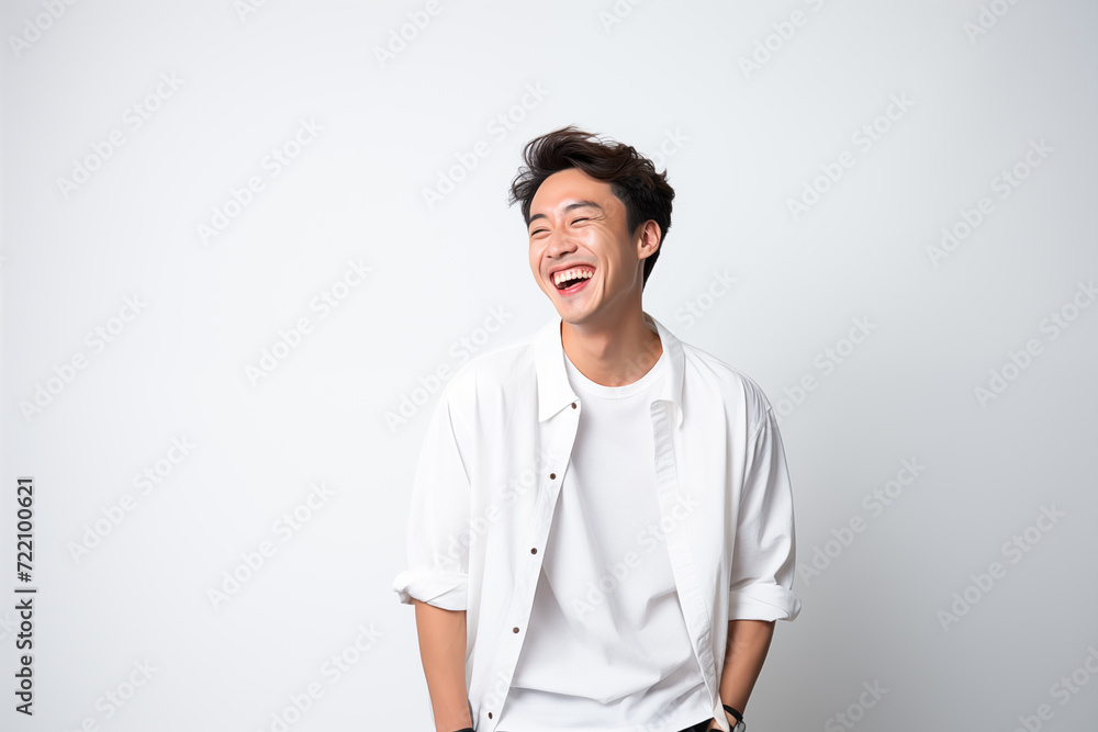 Chinese man over isolated white background