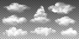 Realistic 3D vector isolated cloud on the transparent background