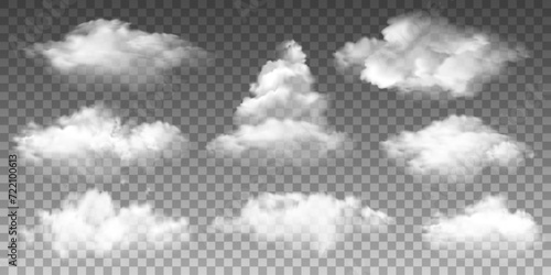 Realistic 3D vector isolated cloud on the transparent background photo