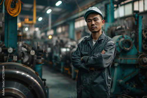 horizontal image of a maintenance mechanical engineer at work Generative AI
