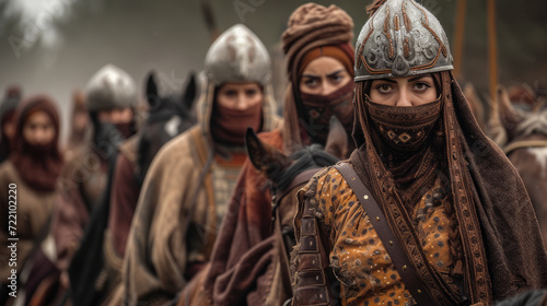 Ancient brave female ottoman warriors ( Baciyan ). photo