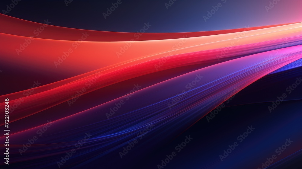 Fototapeta premium Abstract Red And Blue Flowing Light Waves Suitable For Futuristic And Technology Designs. Generative AI