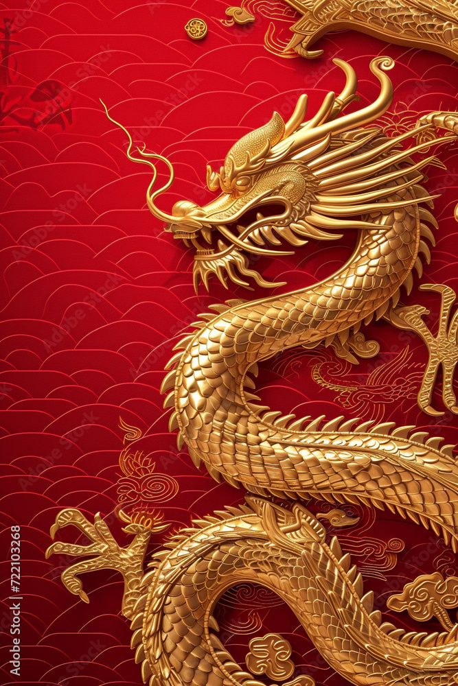 Fototapeta premium chinese dragon statue