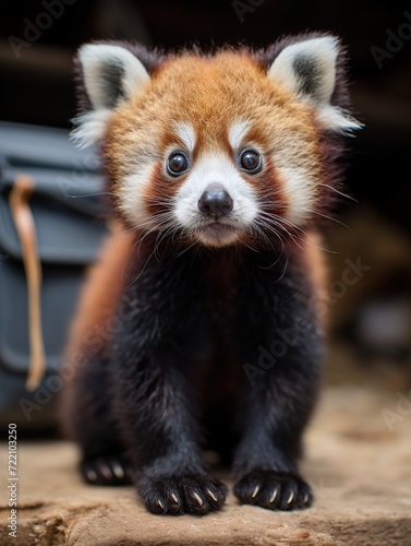 close up of a red panda