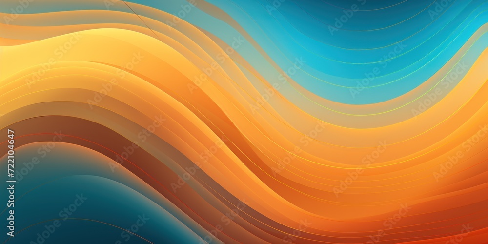 Gold gradient colorful geometric abstract circles and waves pattern background