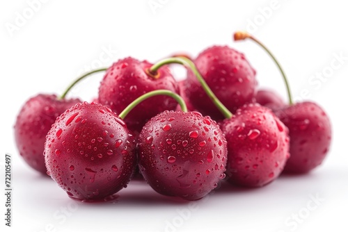 cherries closeup on white background
