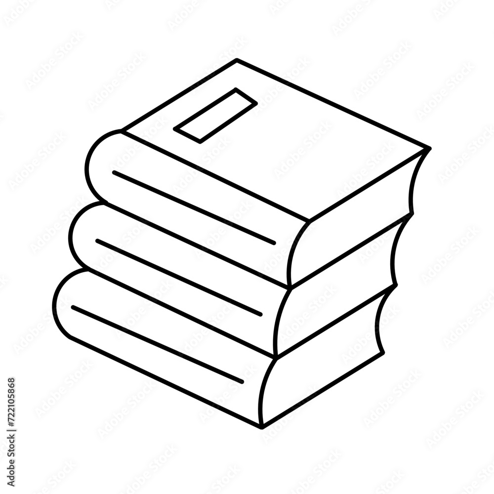 Book icon set in thin line style Book icon set in thin line style