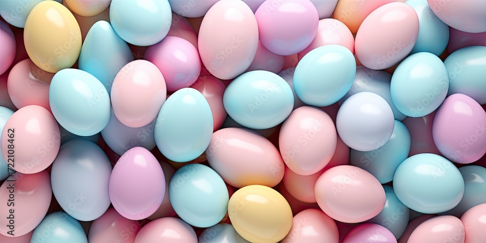 Colorful Easter eggs background. Easter eggs in pastel colors 