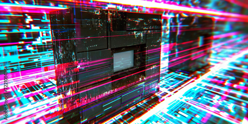 Neon Circuitry Overload vhs effect