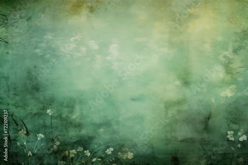 green abstract floral background with natural grunge textures