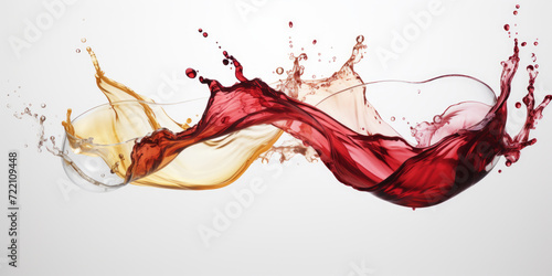 Synchronized Red and White Wine Splash © smth.design