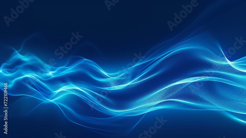 A blue waves with blue light in it.