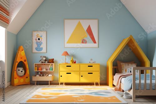 childrens bedroom with playful furniture
