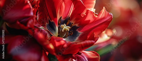 Macro Beauty of a Red Tulip photo