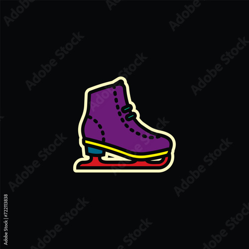 Original vector illustration. The icon of ice skates, or figure skating.