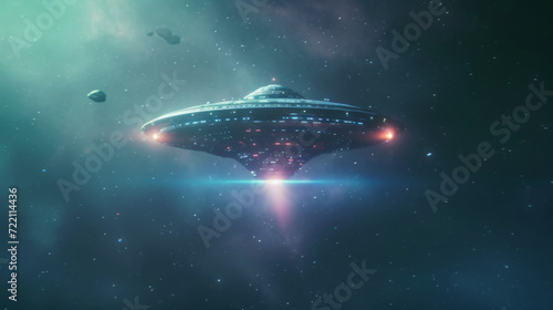 A background image of an ufo flying in the sky.