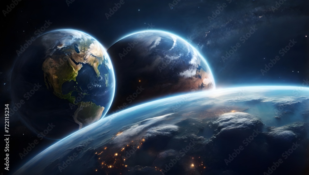 Fototapeta premium earth and moon