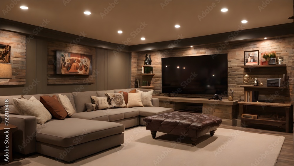 Fototapeta premium living room with fireplace