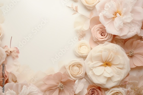 Wedding background with flowers generative Ai