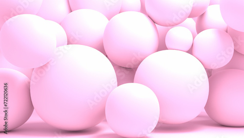 3d rendered soft pink balls. © tykcartoon