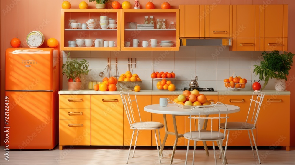 modern orange kitchen interior design