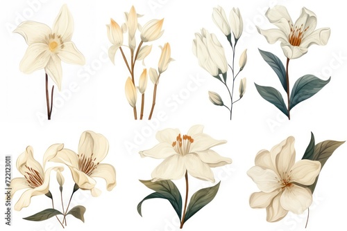 Ivory several pattern flower  sketch  illust  abstract watercolor  flat design