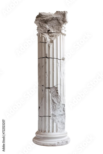 Isolated broken column on transparent background  PNG