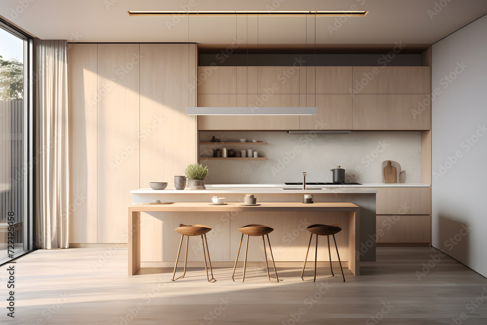 kitchen with minimalist cabinetry kitchen with minimalist cabinetry