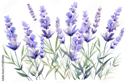 Lavender several pattern flower, sketch, illust, abstract watercolor