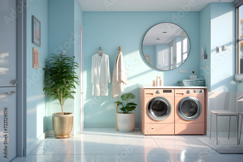 laundry space featuring a mix of monochromatic colors 