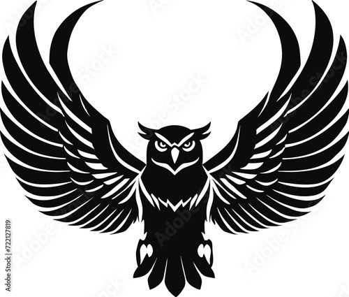 Owl Spread Wings Vector Illustration for Heraldry for logos and heraldic symbols
