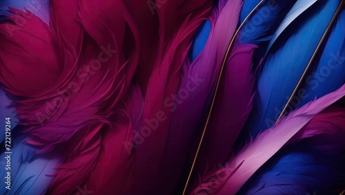 Stylish Maroon and Blue Soft Feathers Background © Reazy Studio