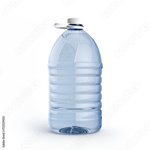 Plastic water bottle with white cap, 3d render on transparency background
