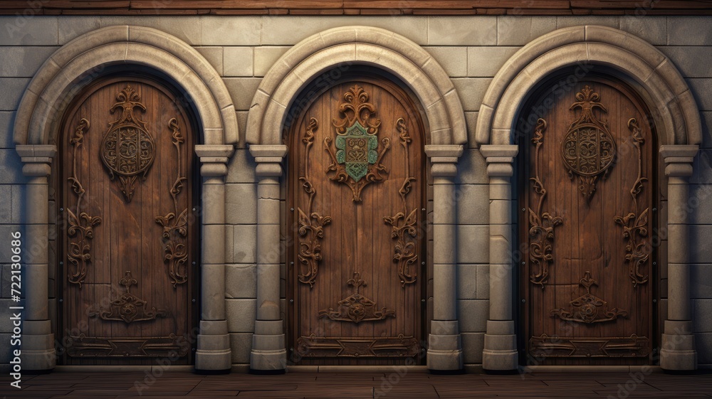 enchanted castle doorway illuminated