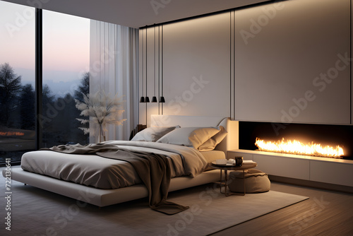 minimalist master bedroom photo