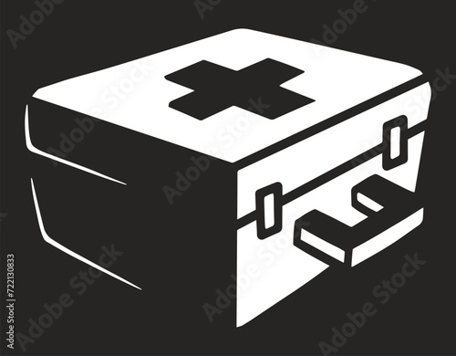 Mediacal case monochrome vintage label