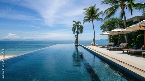 swimming pool on the beach with beautiful views